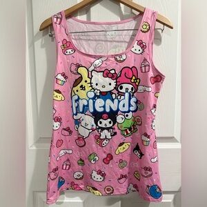 Hello Kitty Friends Pink Womens Tank Top